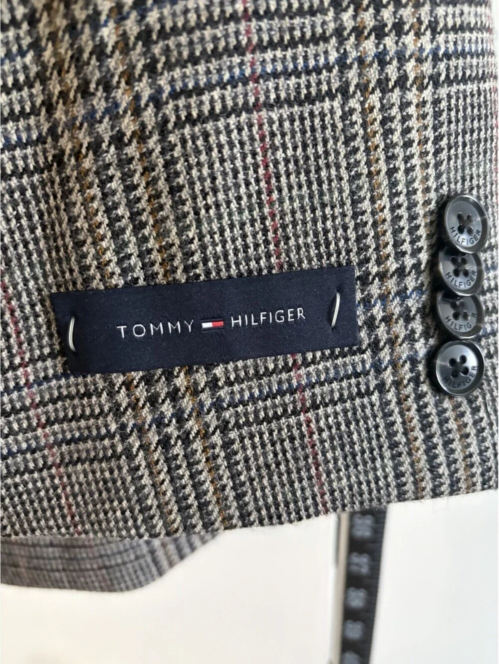 NWT $398 Tommy Hilfiger Luxury 100% Lambswool Glen Plaid Slim Fit Blaze 39L Lux